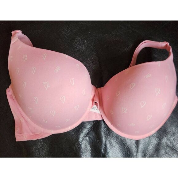 Victoria Secret Pink wear everywhere underwire push-up up Bra 38D.  Pink with he - Picture 1 of 5